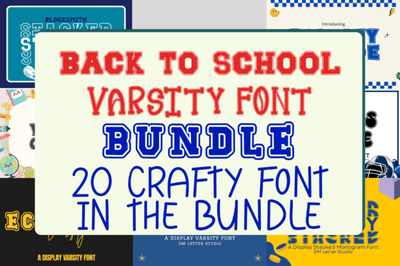 Back to School Varsity Font Bundle for Bold, Spirited Designs