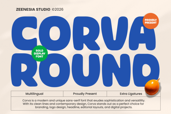 Corva Round: A Friendly, Bold Display Font for Makers