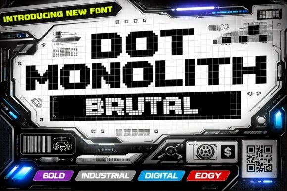 Dot Monolith Brutal: A Bold Display Font for Digital Brand Clarity