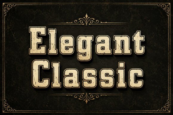 Elegant Classic: A Bold, Rustic Display Font for Handmade Creators