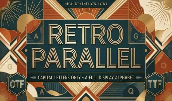Retro Parallel: A Bold Vintage Font for Branding Projects